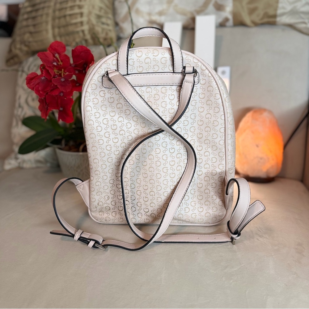 GUESS Light Pink Monogram Backpack READ descripti… - image 4